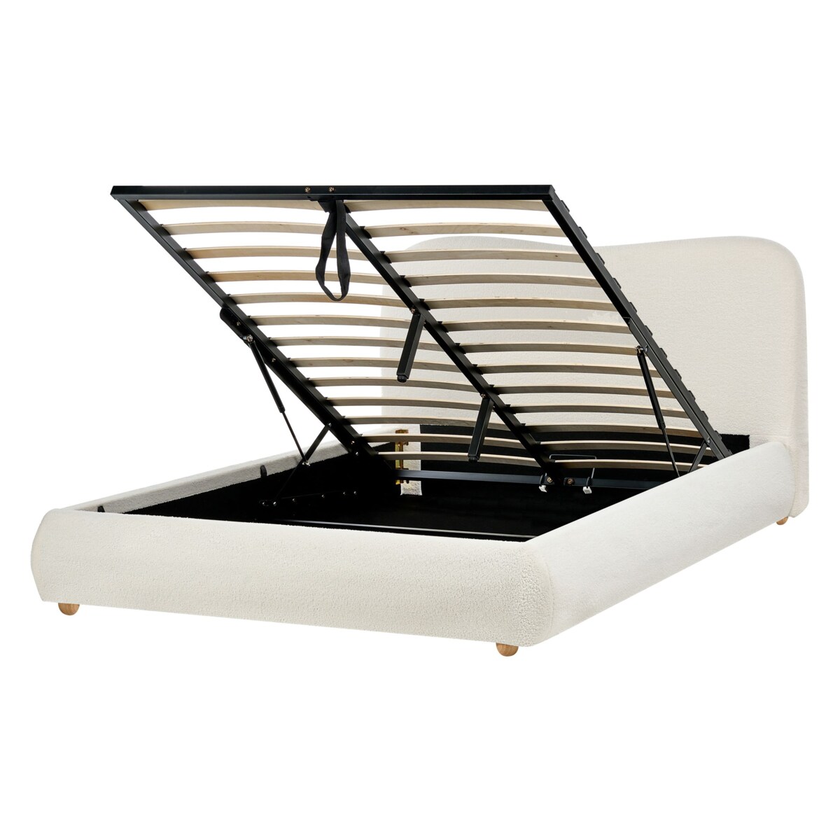 Łóżko z pojemnikiem Boucle BLAGNAC 140 x 200 cm Złamana biel