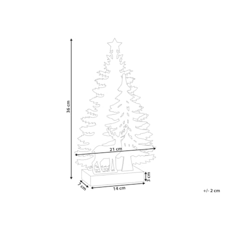 Dekoracja świąteczna LED FEMAN Choinka Renifer 36 cm Biały