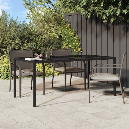vidaXL Czarny stół jadalny ogrodowy 190x90x75 cm Polirattan
