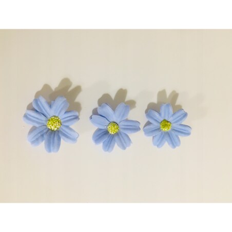 STOKROTKA NIEBIESKA 3x kwiaty mydlane do bukietów dekoracji boxy flower 4cm