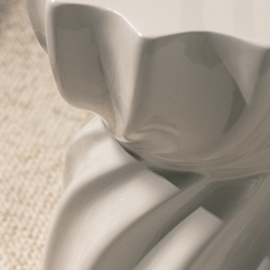 Stolik kawowy boczny 48x36x35 cm INCRESPATURA szarobeżowy