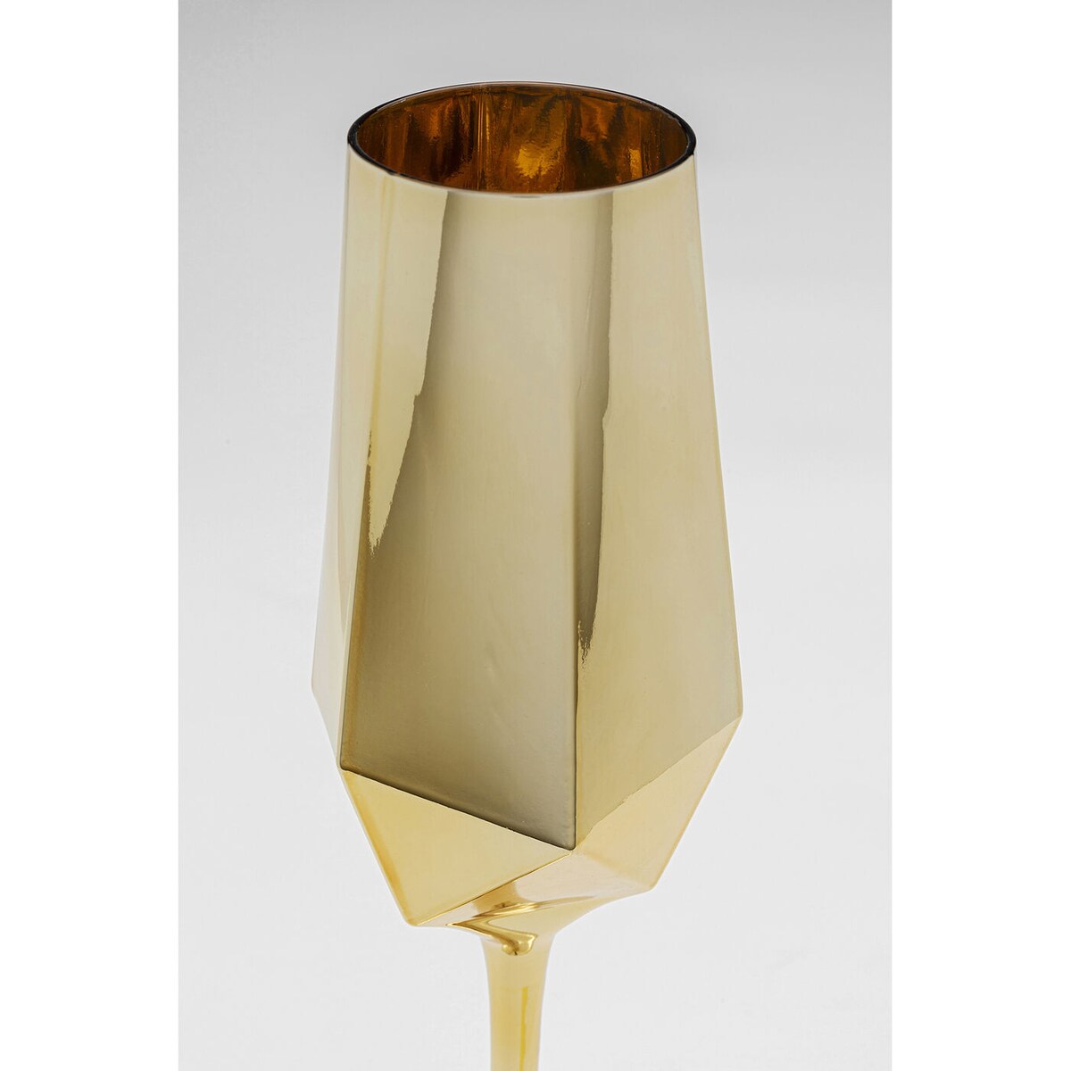 KARE komplet 4 kieliszków do szampana DIAMOND 365 ml złoty