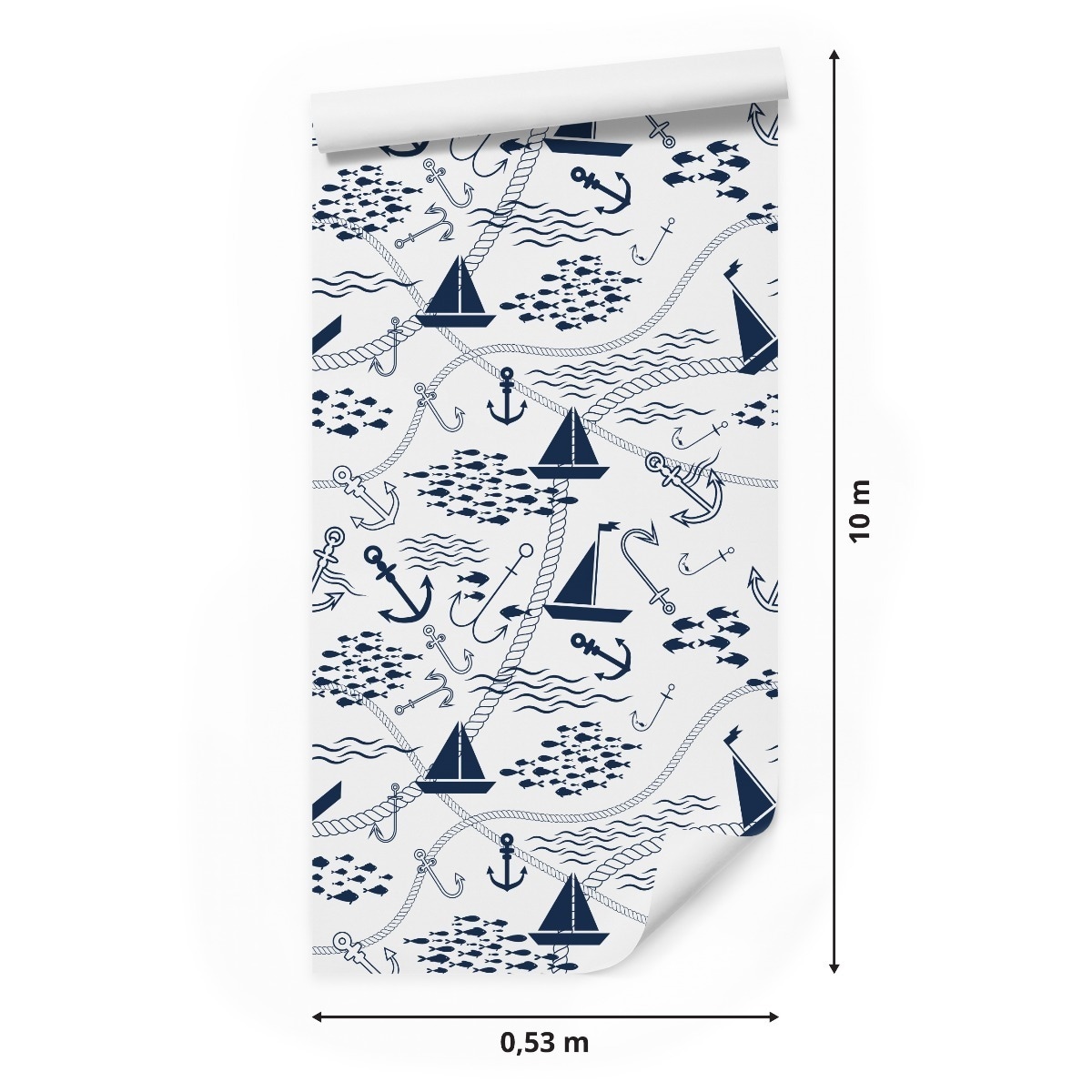 Tapeta dla Dzieci Łódki Żaglówki Kotwice