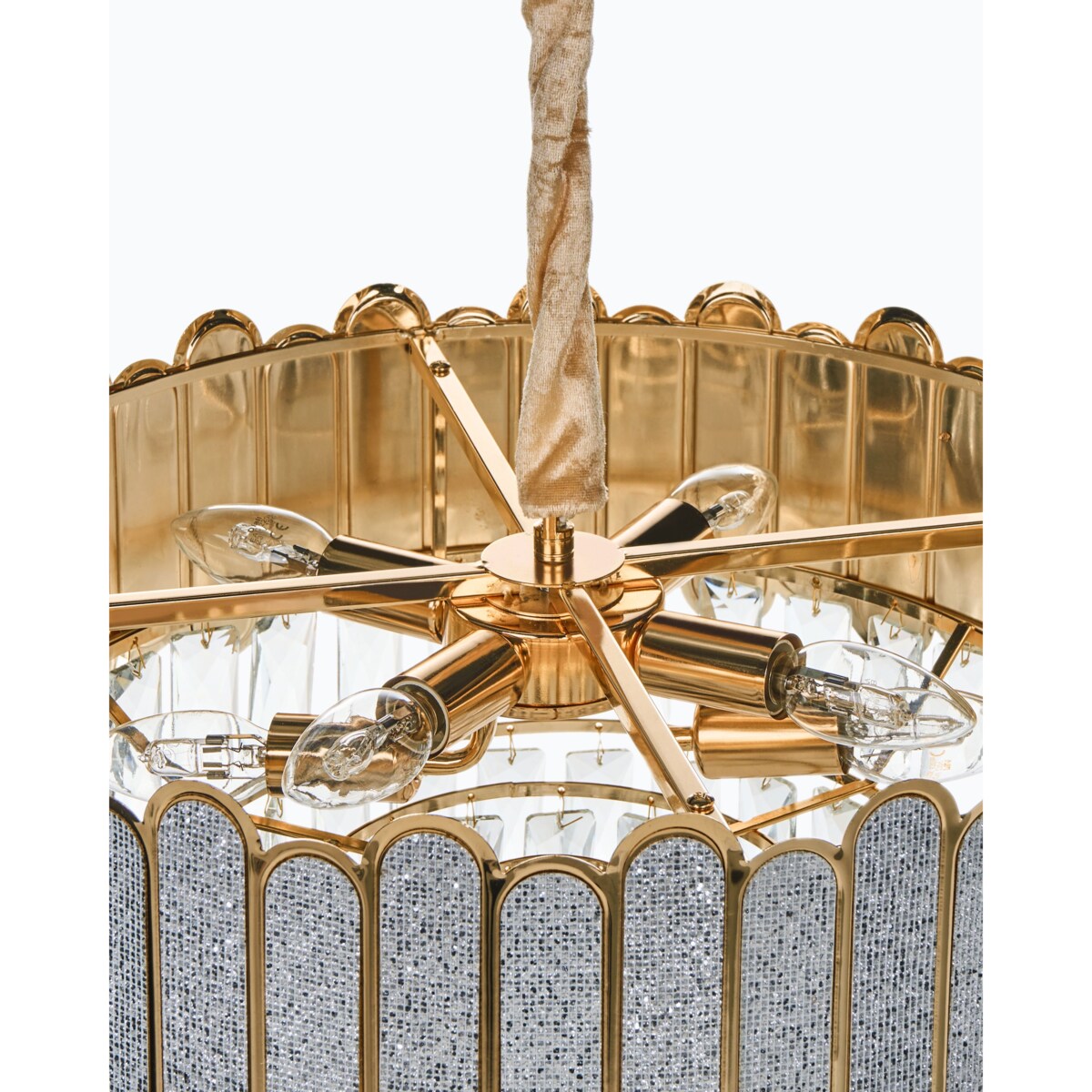 Żyrandol AGUARICO Szkło Mosiężny