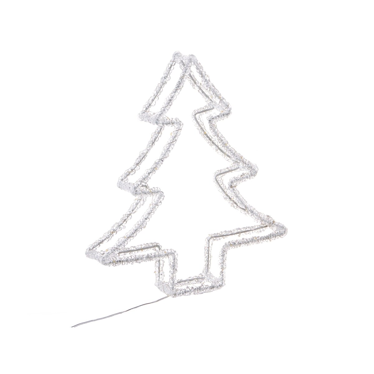 Dekoracja ogrodowa LED OLBOAN Choinka 34 cm Biały