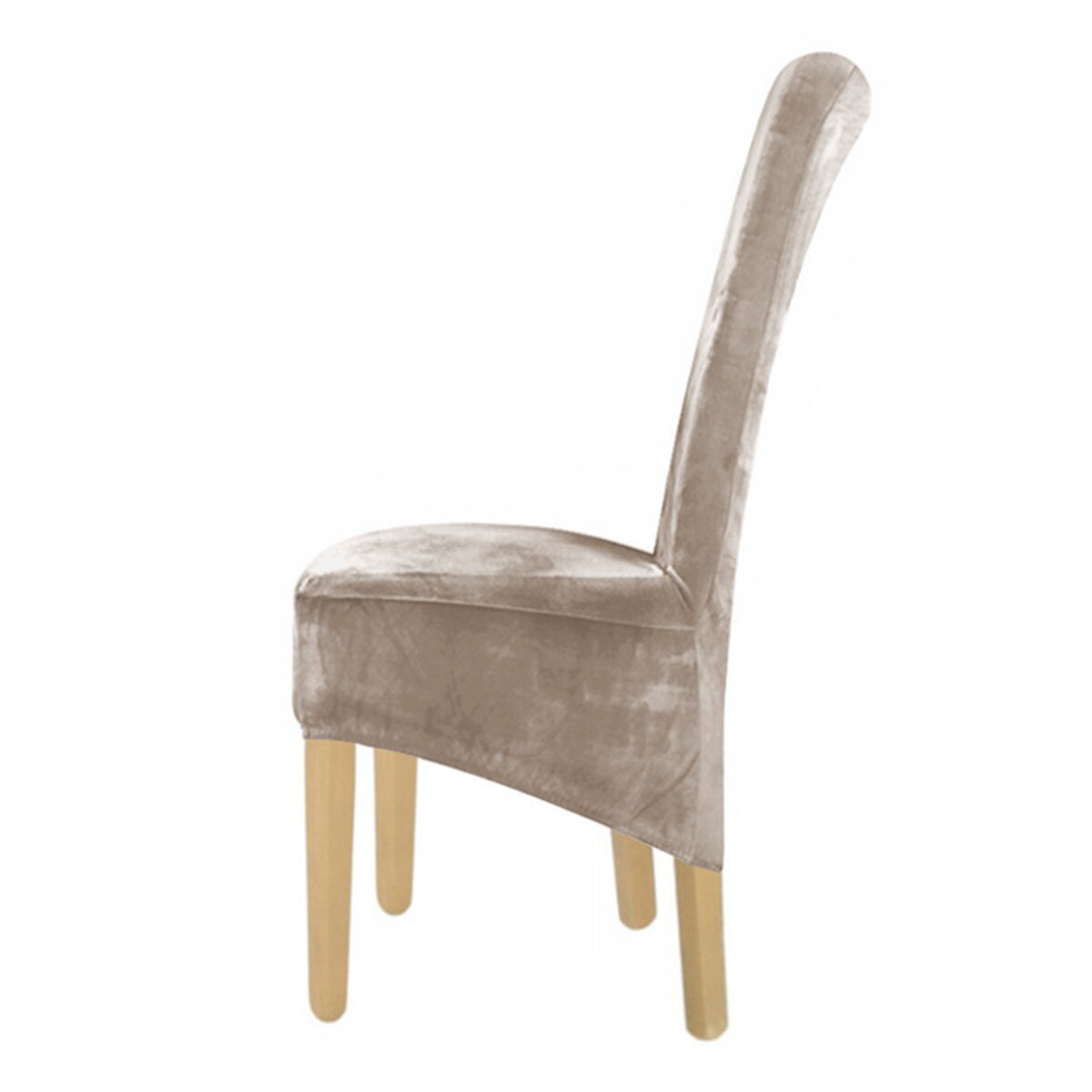 POKROWIEC NA KRZESŁO XL CHŁODNY BEŻ WELUR ELASTYCZNY [21DL]