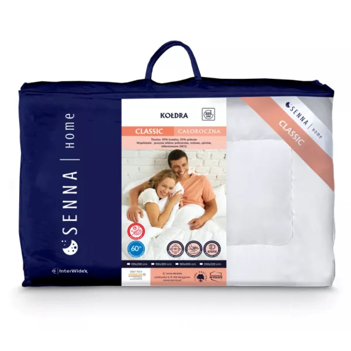Kołdra całoroczna 180x200 CLASSIC Senna Home Biała