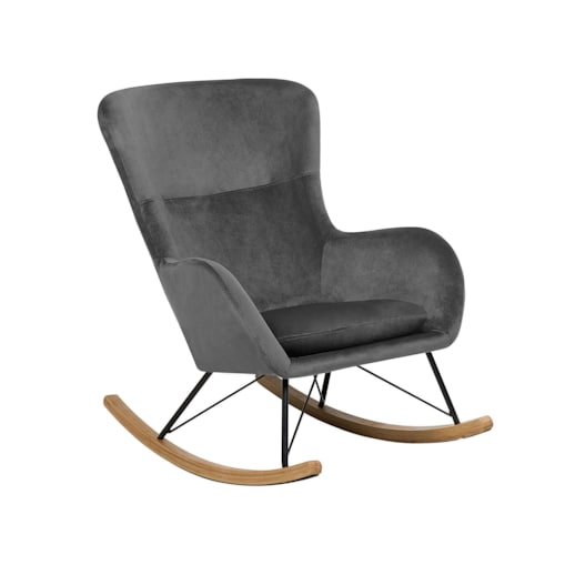 Fotel bujany welurowy ciemnoszary ELLAN