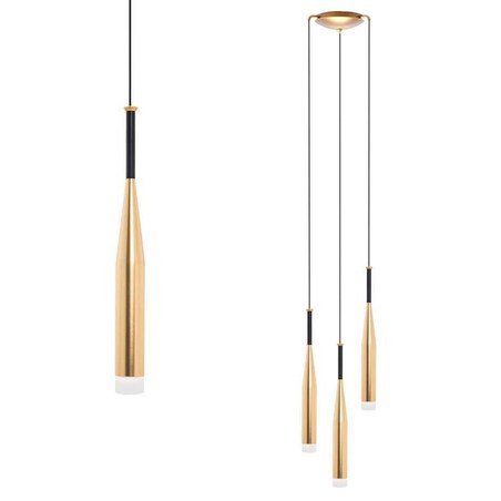 LAMPA wisząca CONTE MD1998A-3GL Zumaline metalowa OPRAWA loftowy ZWIS kaskada tuby złote