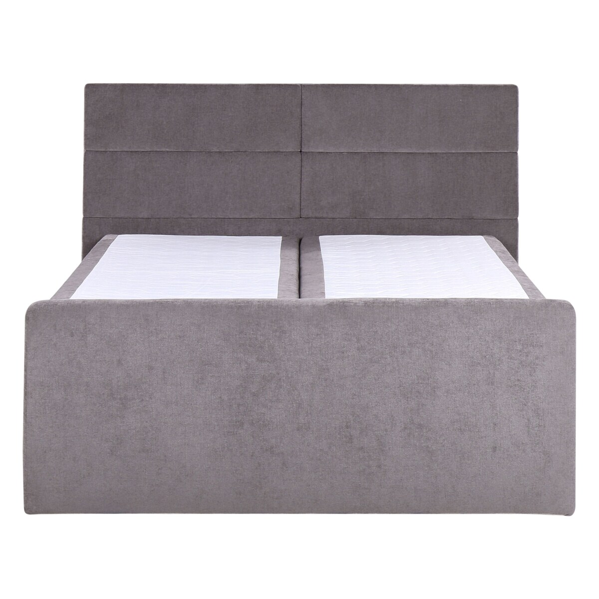 Łóżko kontynentalne z pojemnikami 160 x 200 cm beżowoszare ARISTOCRAT