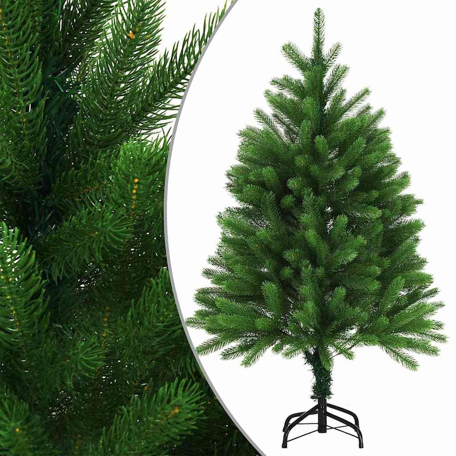 vidaXL Sztuczna choinka z lampkami i bombkami, 120 cm, zielona