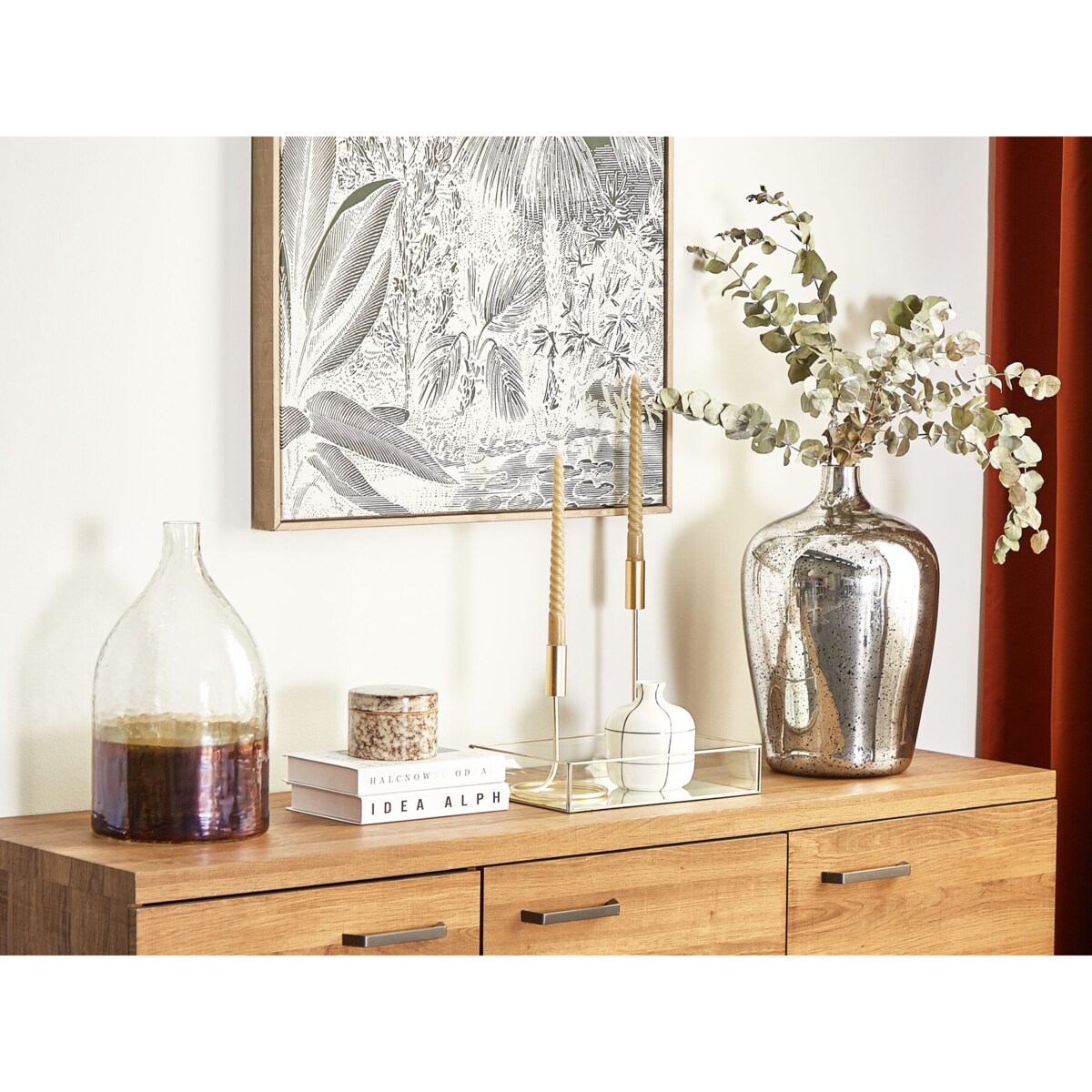 Wazon na kwiaty szklany srebrny KACHORI