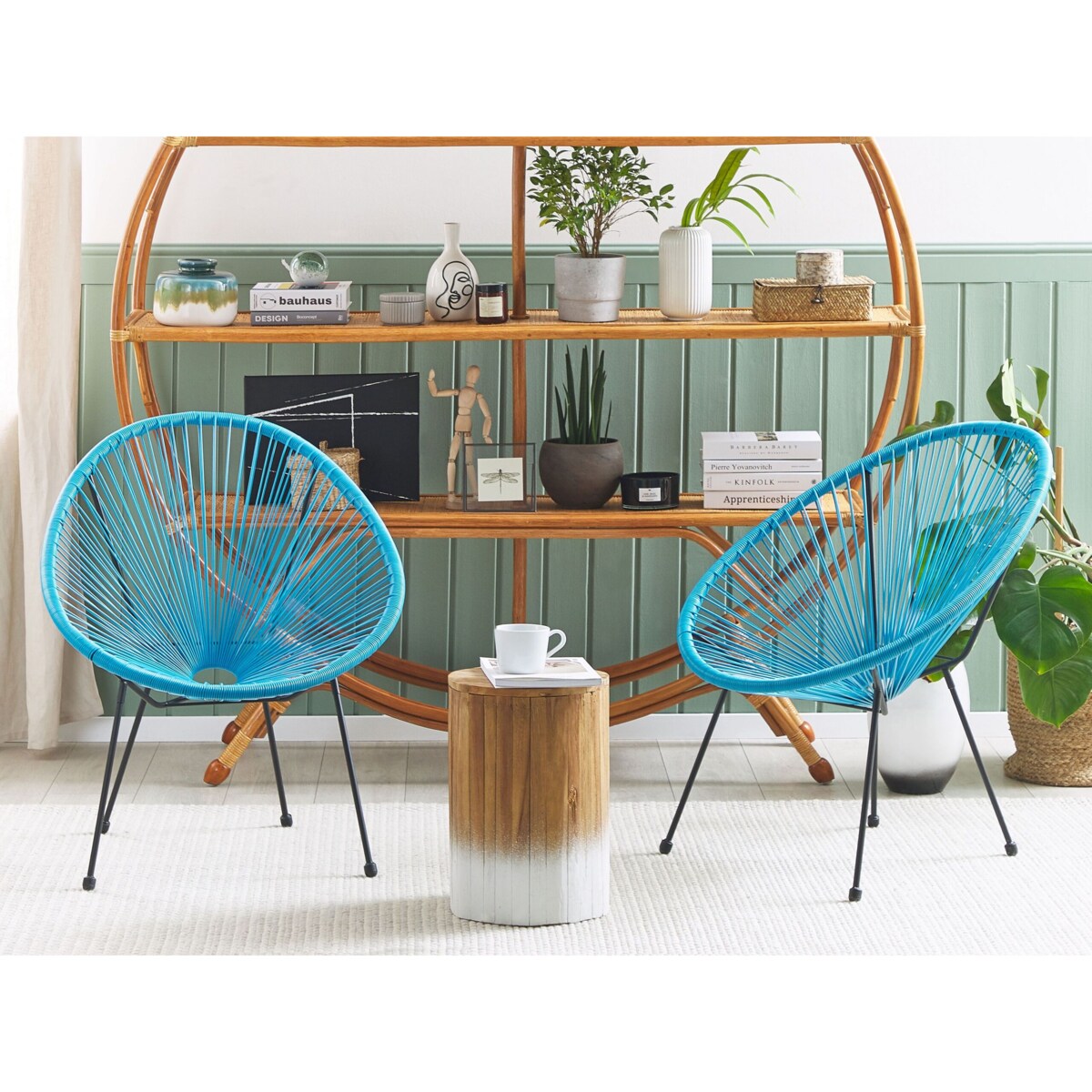 Zestaw 2 krzeseł z technorattanu niebieski ACAPULCO II