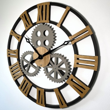Duży zegar ścienny INDUSTRIAL 80cm
