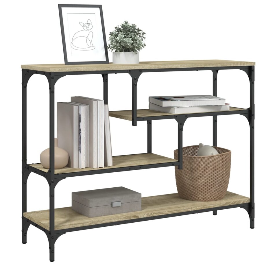 vidaXL Stolik konsolowy, dąb sonoma, 100x30x75 cm