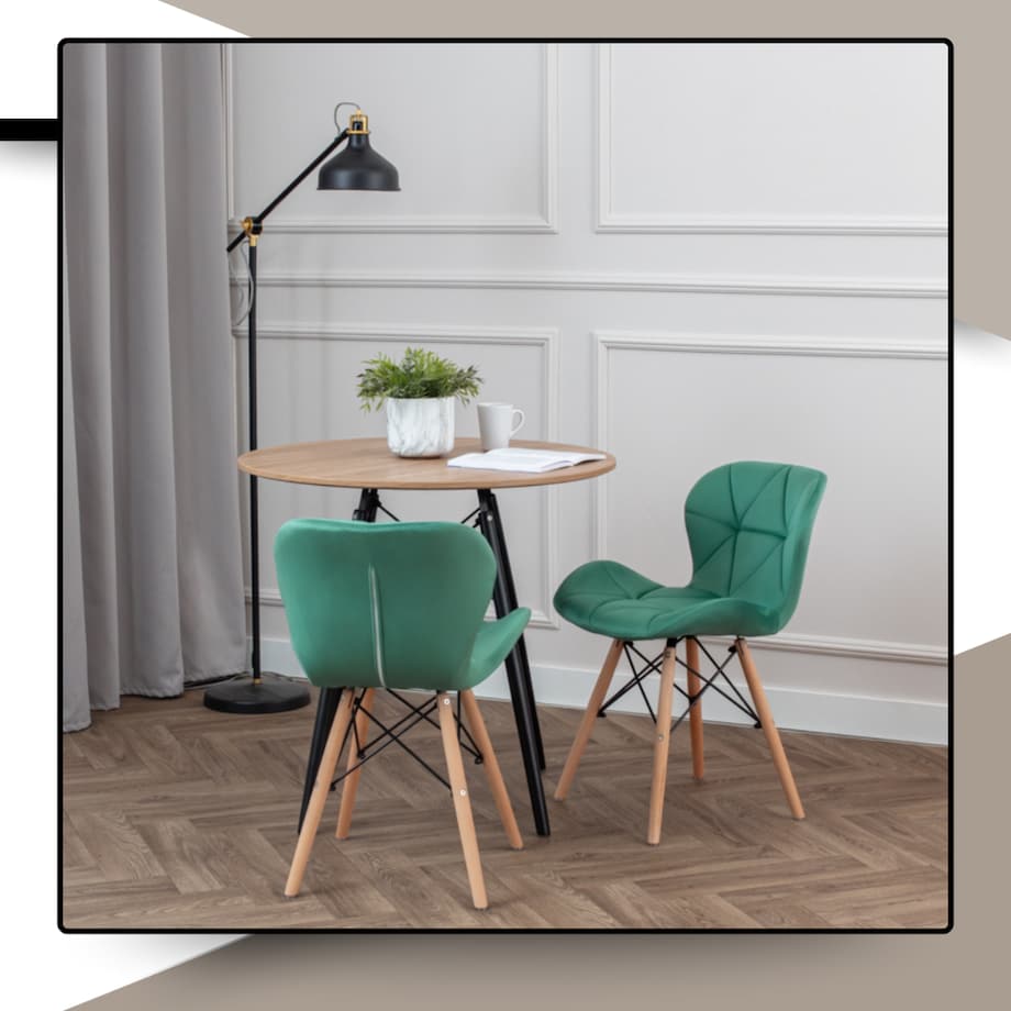 Krzesło Tapicerowane Welurowe Do Jadalni Salonu Pikowane Skandynawskie