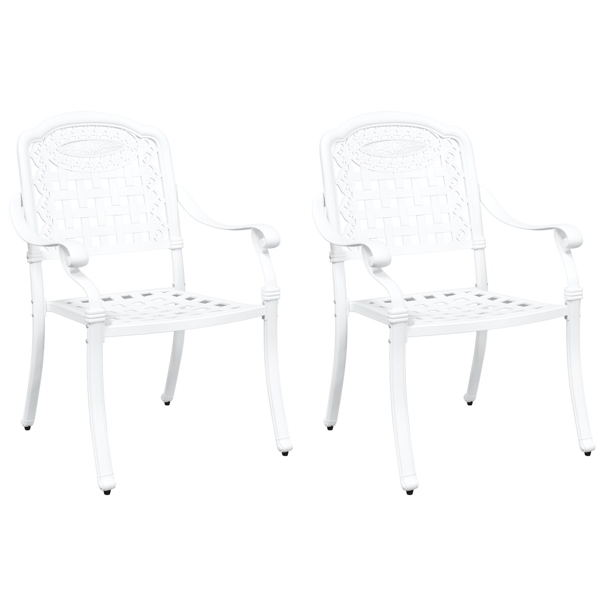 Krzesła ogrodowe vidaXL 2 sztuki Białe z odlewu aluminiowego