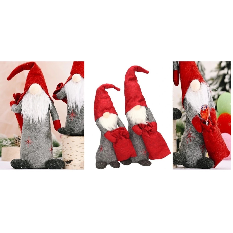 Skrzat Krasnal Mikołaj Gnom Z Workiem Duży 43Cm