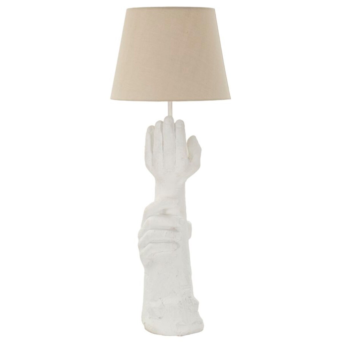 Lampa stołowa Life, kolor biały, żywica syntetyczna, żelazo i tkanina, 35 x 35 x 93 cm, 1 x E27, styl nowoczesny, do salonu i sypialni, Mauro Ferretti