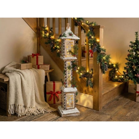 Dekoracja świąteczna LED LENTIRA Latarnia 80 cm Jasnobrązowy