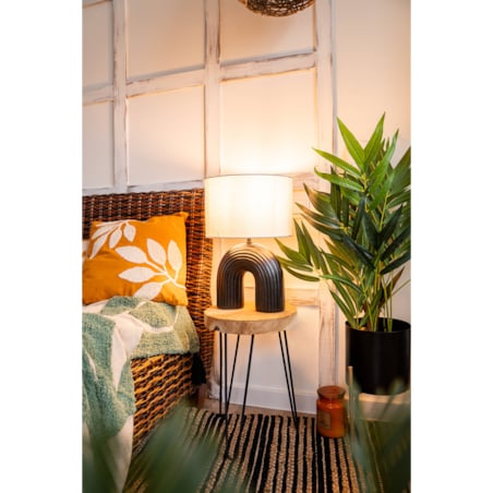 Drewniany stołek, taboret z metalowymi nogami, industrial, natural style