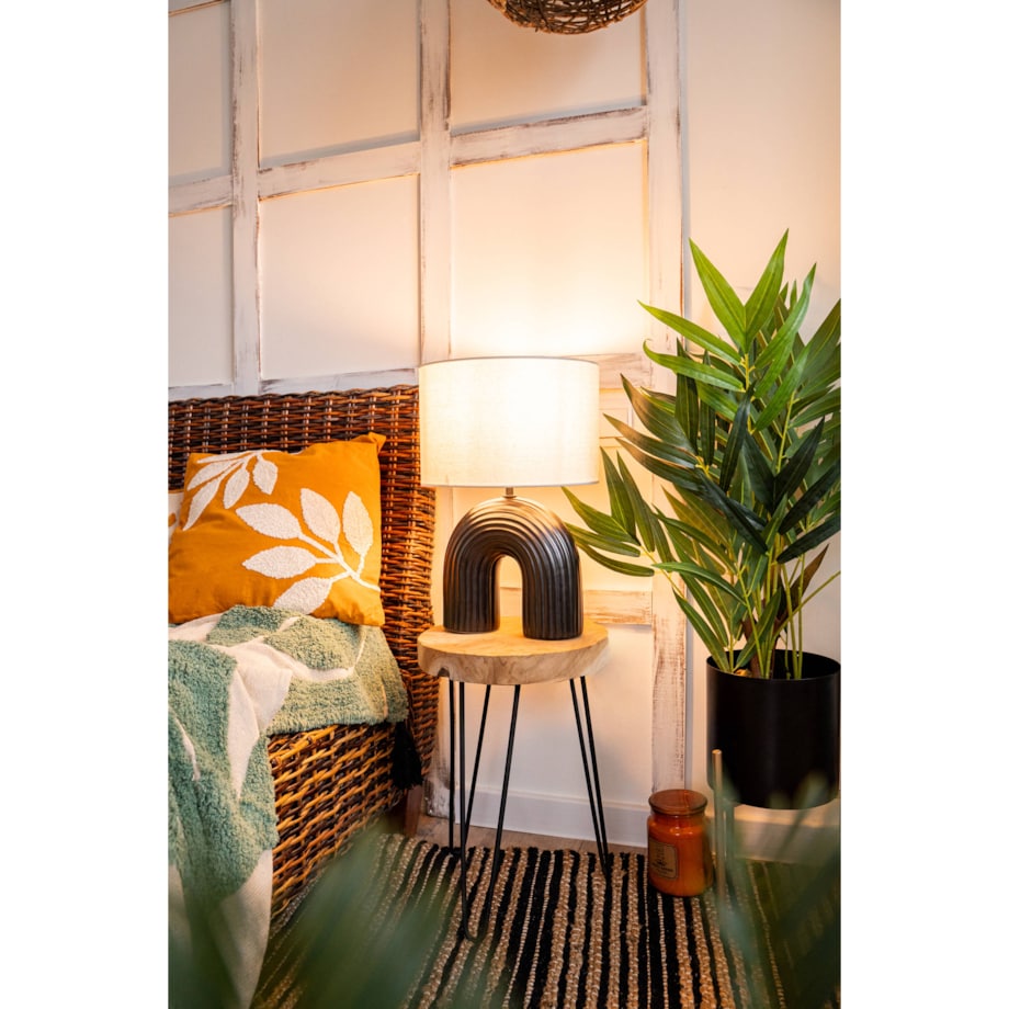 Drewniany stołek, taboret z metalowymi nogami, industrial, natural style