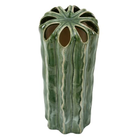Osłonka dekoracyjna Cactus, kolor zielony, ceramika, 12 x 12 x 31,5 cm, motyw: kaktus, styl nowoczesny, na doniczkę do salonu, Mauro Ferretti