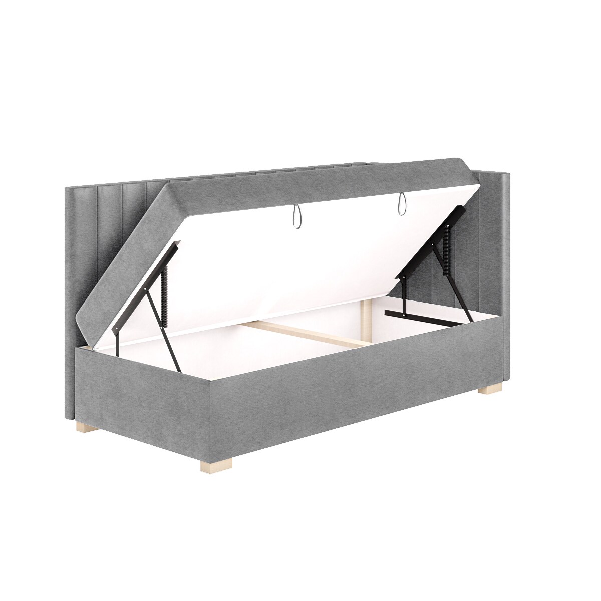 Mesonica Łóżko Snugi, linie szare, 90x200, Prawostronne