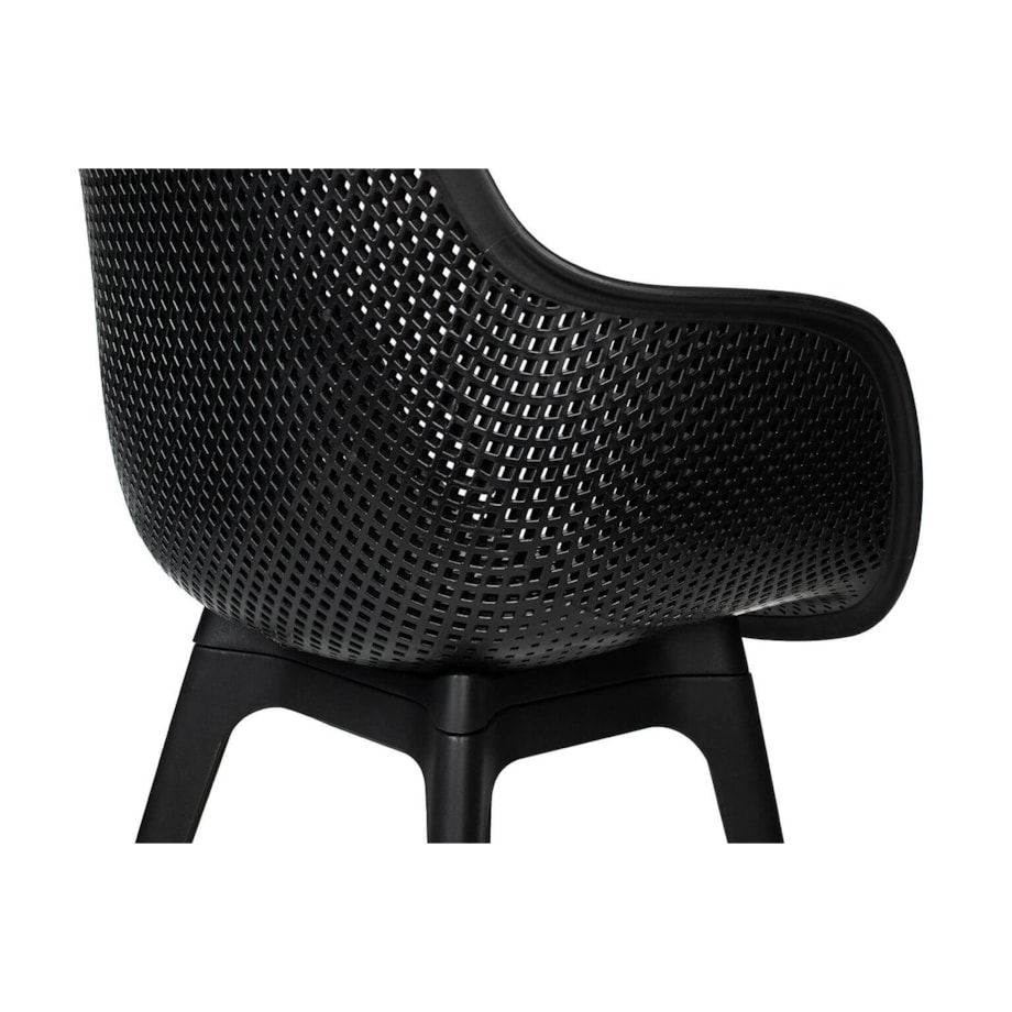 Ażurowe krzesło LANDI KH010100225 przed dom czarne