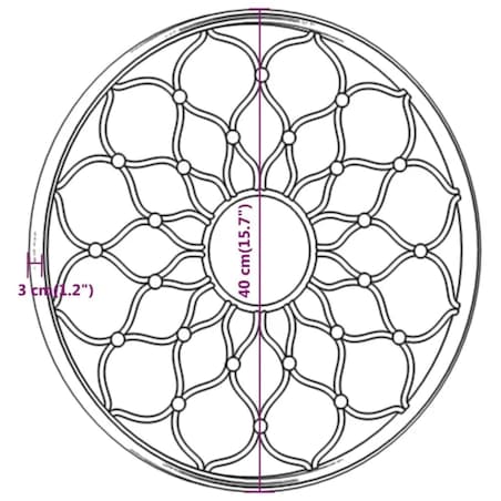 vidaXL Lustro ogrodowe, kolor piaskowy, 40x3 cm, okrągła żelazna rama