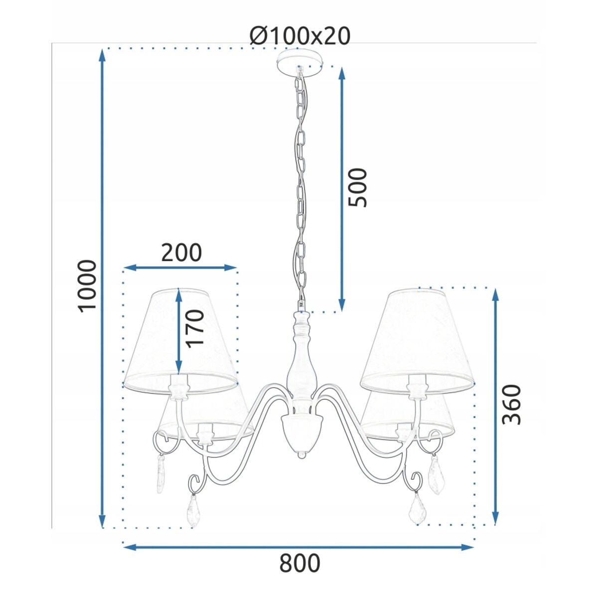 Lampa Sufitowa Wisząca Metal Kryształ Szara Grey