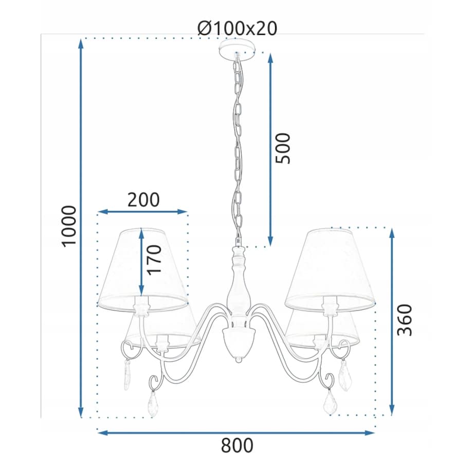 Lampa Sufitowa Wisząca Metal Kryształ Szara Grey