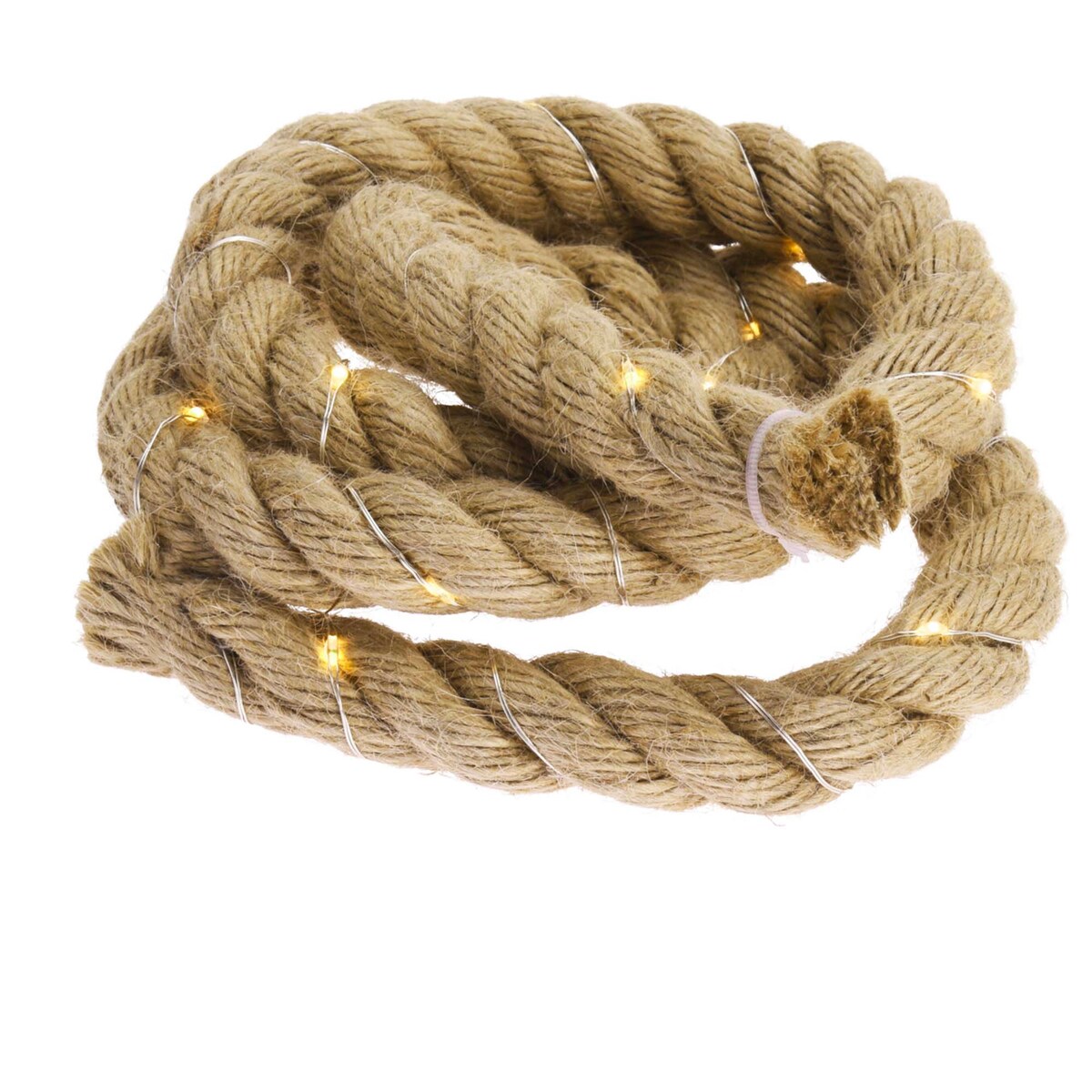Lampki Led Sznur Parciany Jutowy 120Cm 20 Led Deko