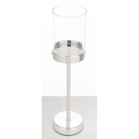 Świecznik srebrny z kloszem 33x8,5x8,5 cm CHANDIA