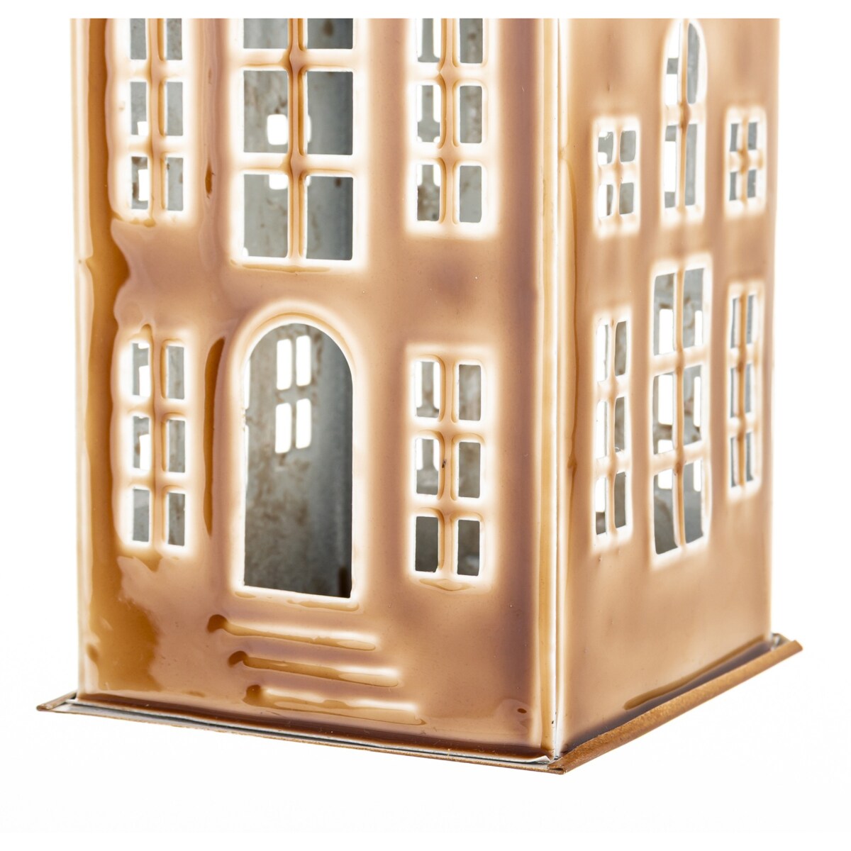 Dekoracja - domek metalowy kawowy 19x9x9,5 cm KOFFIE