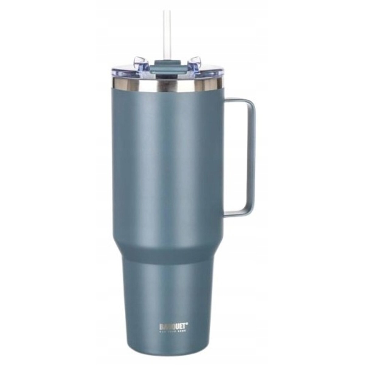 KUBEK PODRÓŻNY TERMICZNY termos 1200 ml ze słomką na napoje wysoki szary