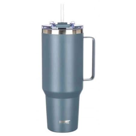 KUBEK PODRÓŻNY TERMICZNY termos 1200 ml ze słomką na napoje wysoki szary