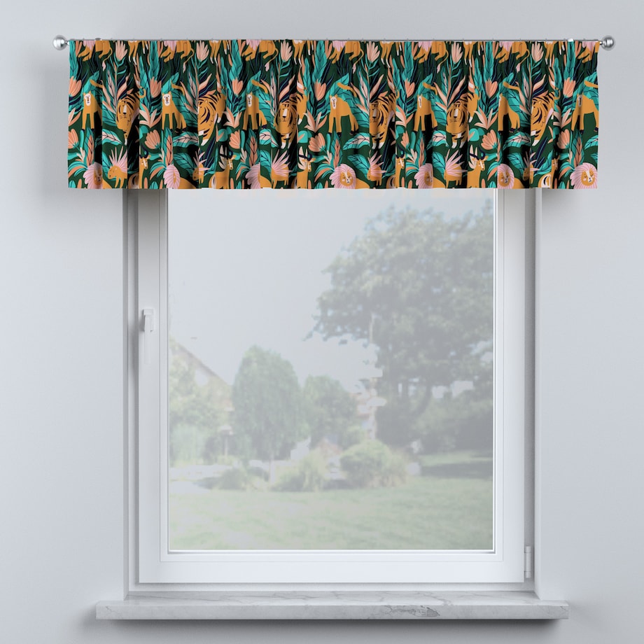 Lambrekin na taśmie marszczącej 130x40 zielony