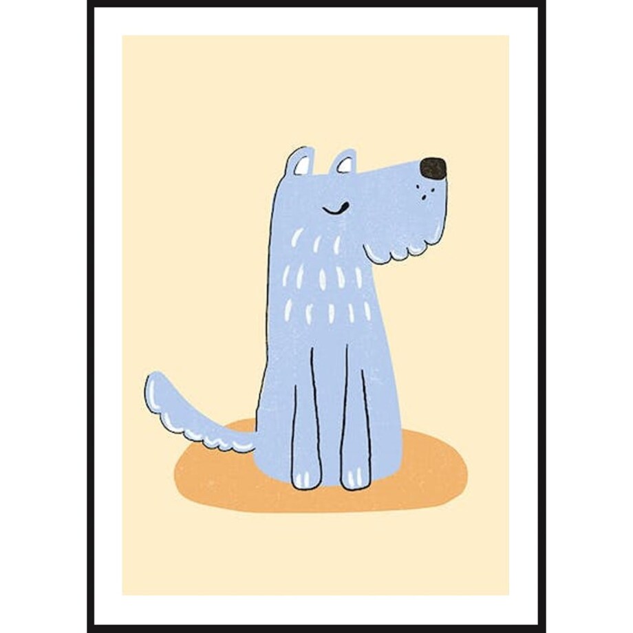 Poster Story, Plakat, Obraz - Niebieski Pies, wymiary 30 x 42 cm