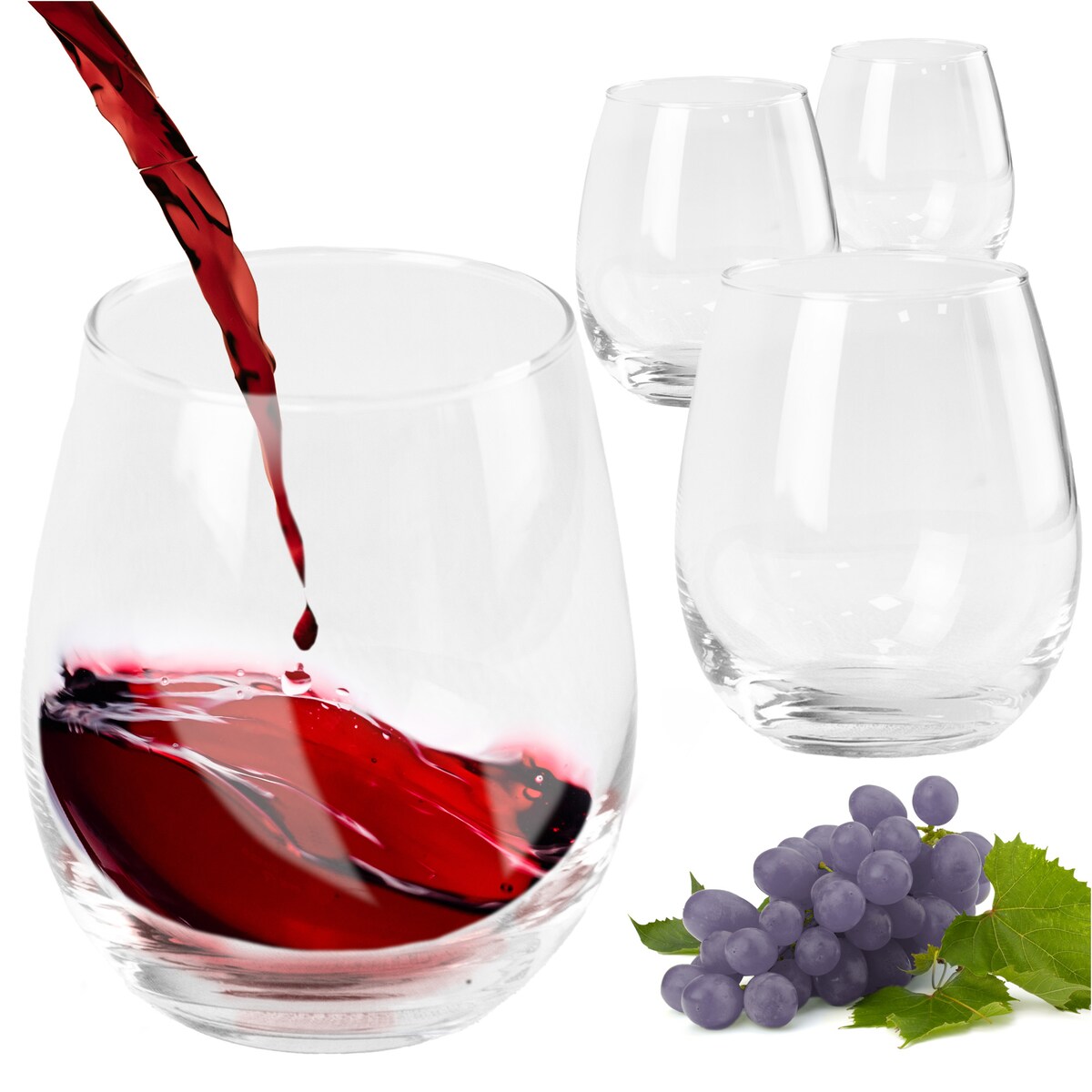 4X Szklanki Do Whisky Napojów Drinków Prezent 390 Ml Komplet Zestaw Szklanek