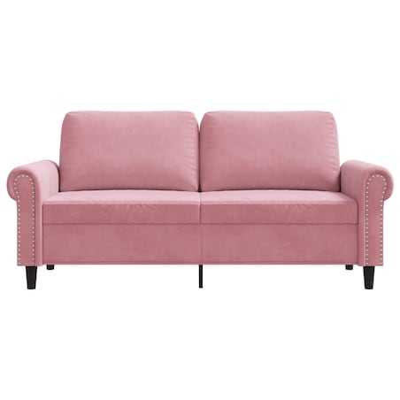 vidaXL Sofa 2-osobowa, różowy, 140 cm, tapicerowana aksamitem