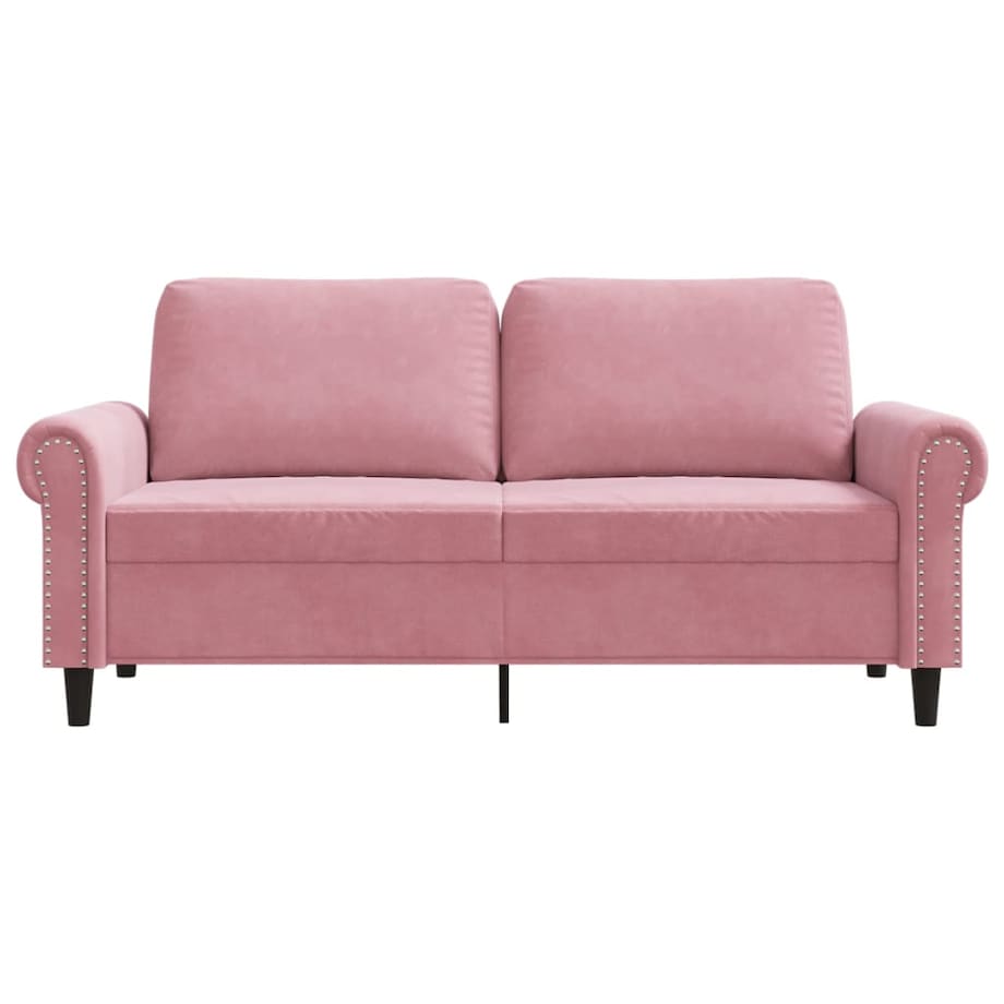 vidaXL Sofa 2-osobowa, różowy, 140 cm, tapicerowana aksamitem