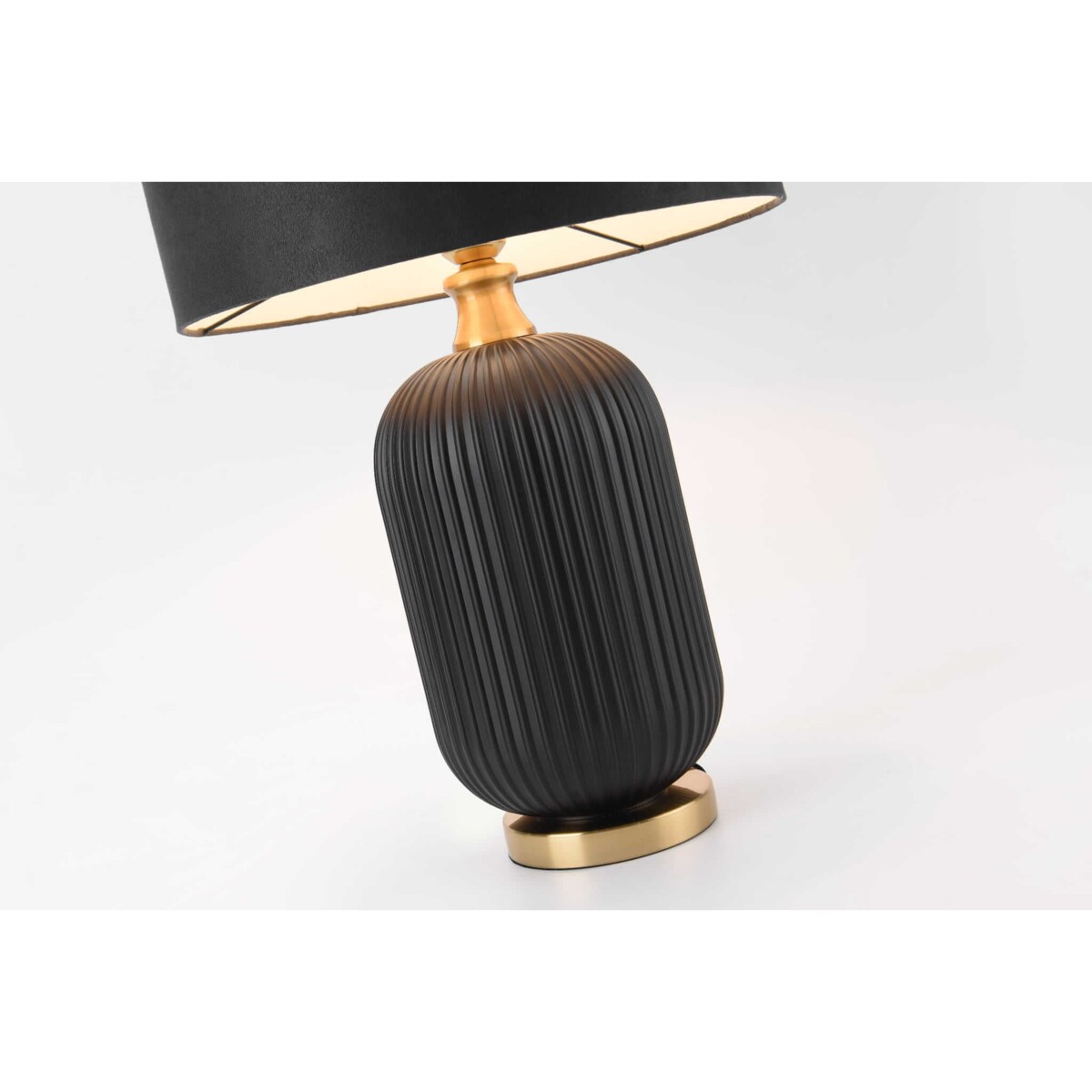 Stołowa lampa Tamiza LP-1515/1T big abażurowa czarna złota