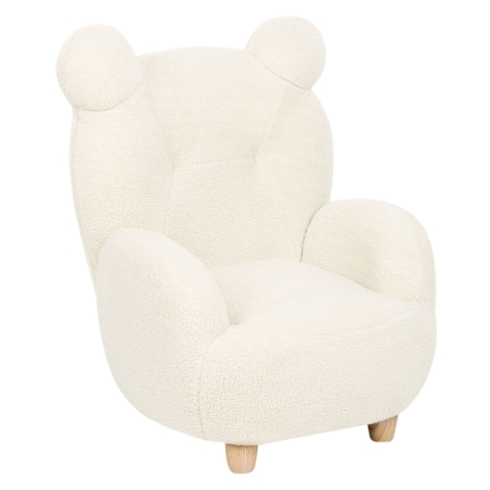 Fotel dziecięcy miś boucle biały MELBU