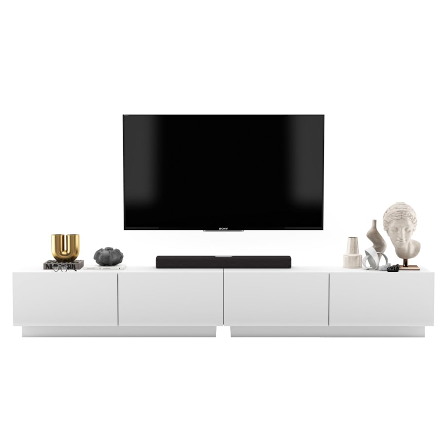 Szafka RTV Loft Stojąca / Wisząca Komoda RTV Biały MAT 240 cm