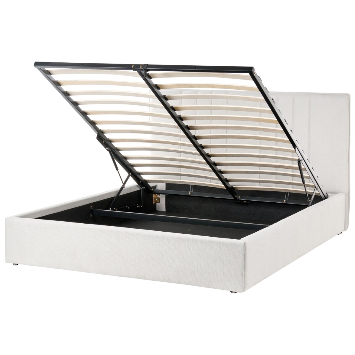 Łóżko z pojemnikiem TARASCON 140 x 200 cm Jasnobeżowy