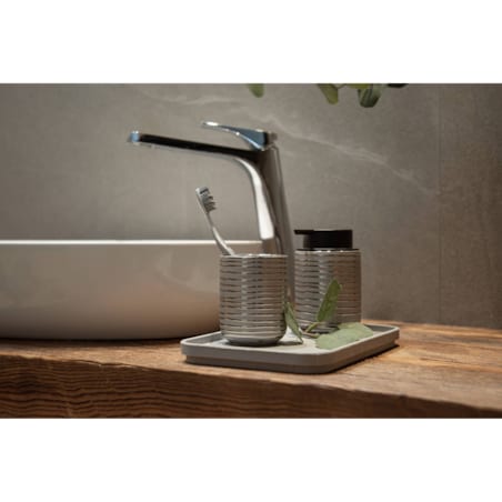 Dozownik na mydło ceramiczny srebrny Easyo 280 ml