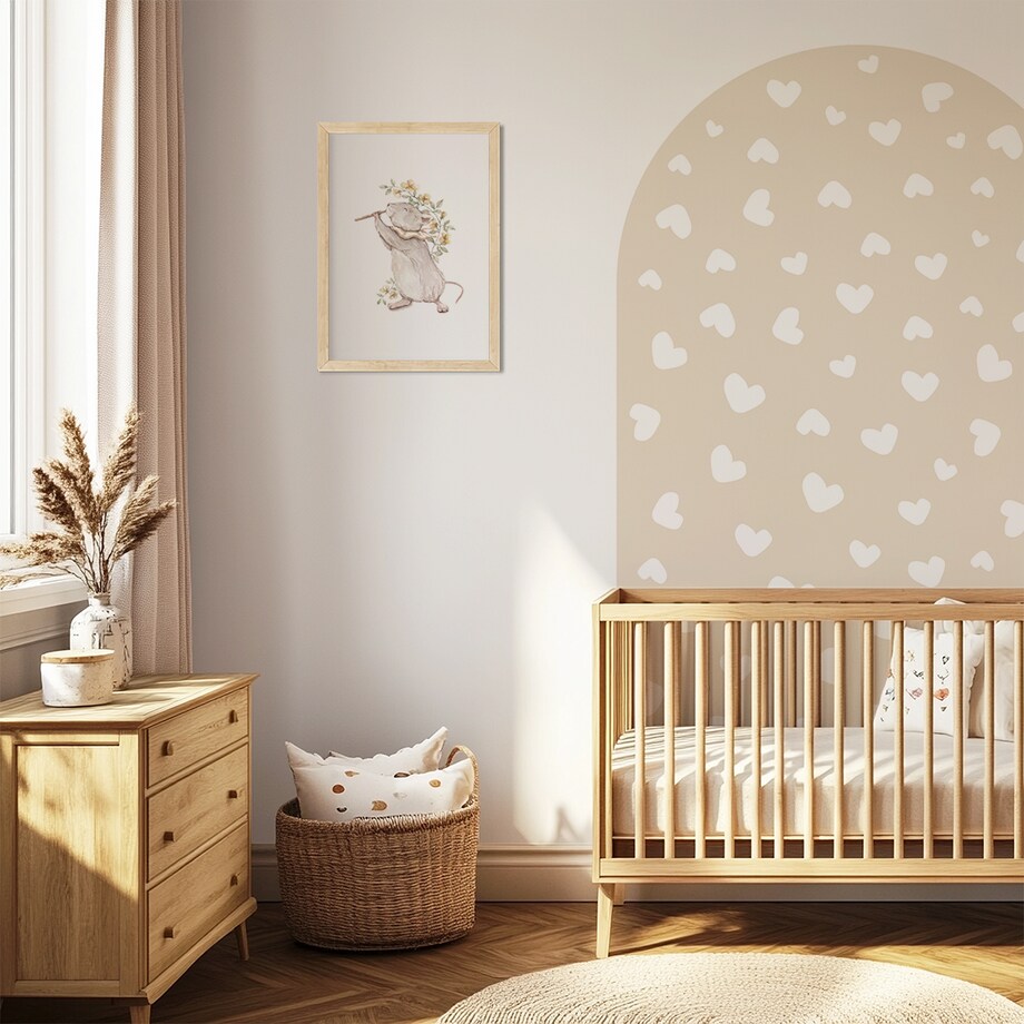 Naklejka na ścianę łuk latte - serca XXL