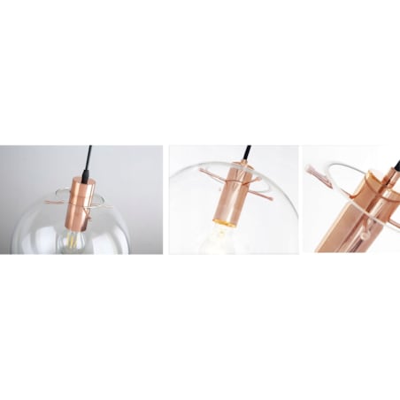 Lampa Wisząca Szklana Kula Rose Gold Lassi 25Cm
