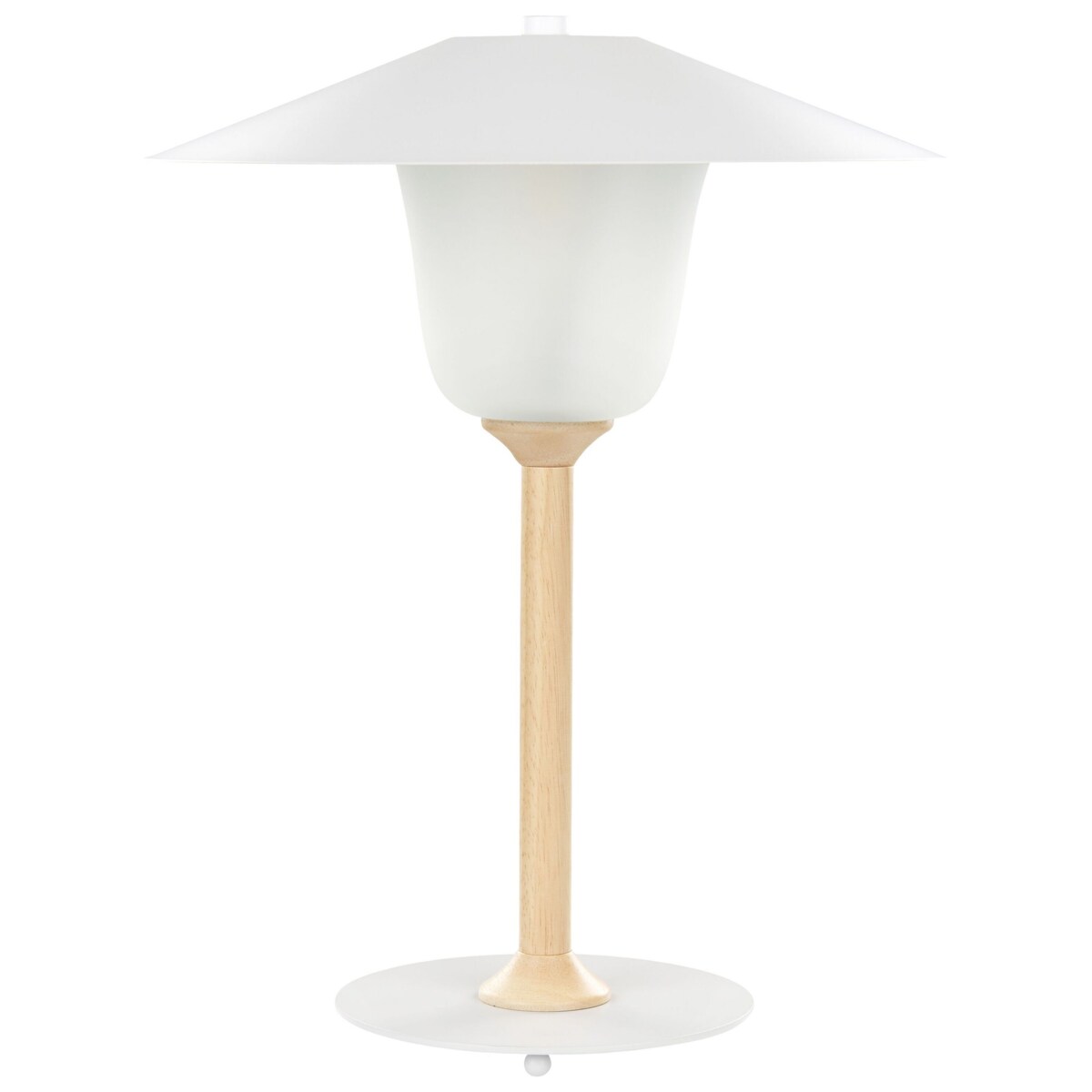 Lampa stołowa drewniana biała MOPPY